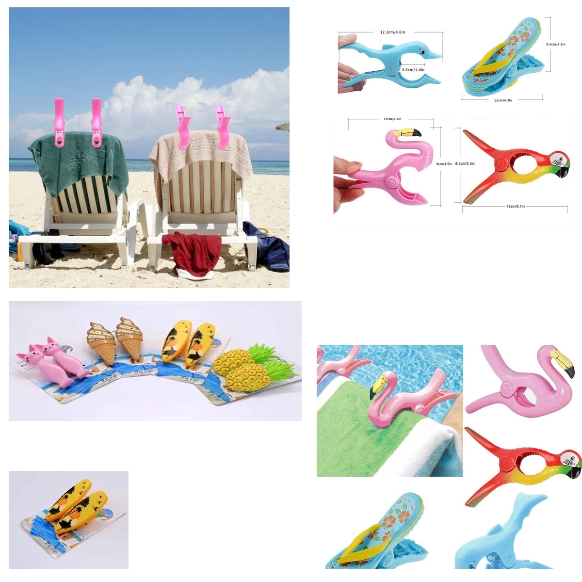 Beach Flamingo Towel Clips Holders Chair Towel Holders 3