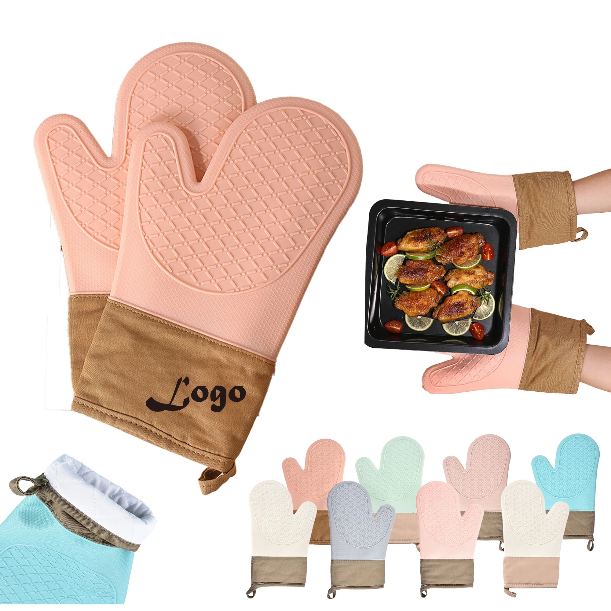 Dual-Color Silicone Oven Mitt 5