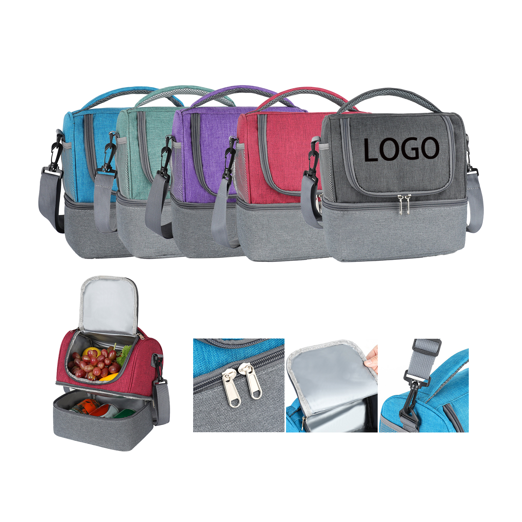 Insulated Lunch Bag for Men Women Double Deck 9L 2