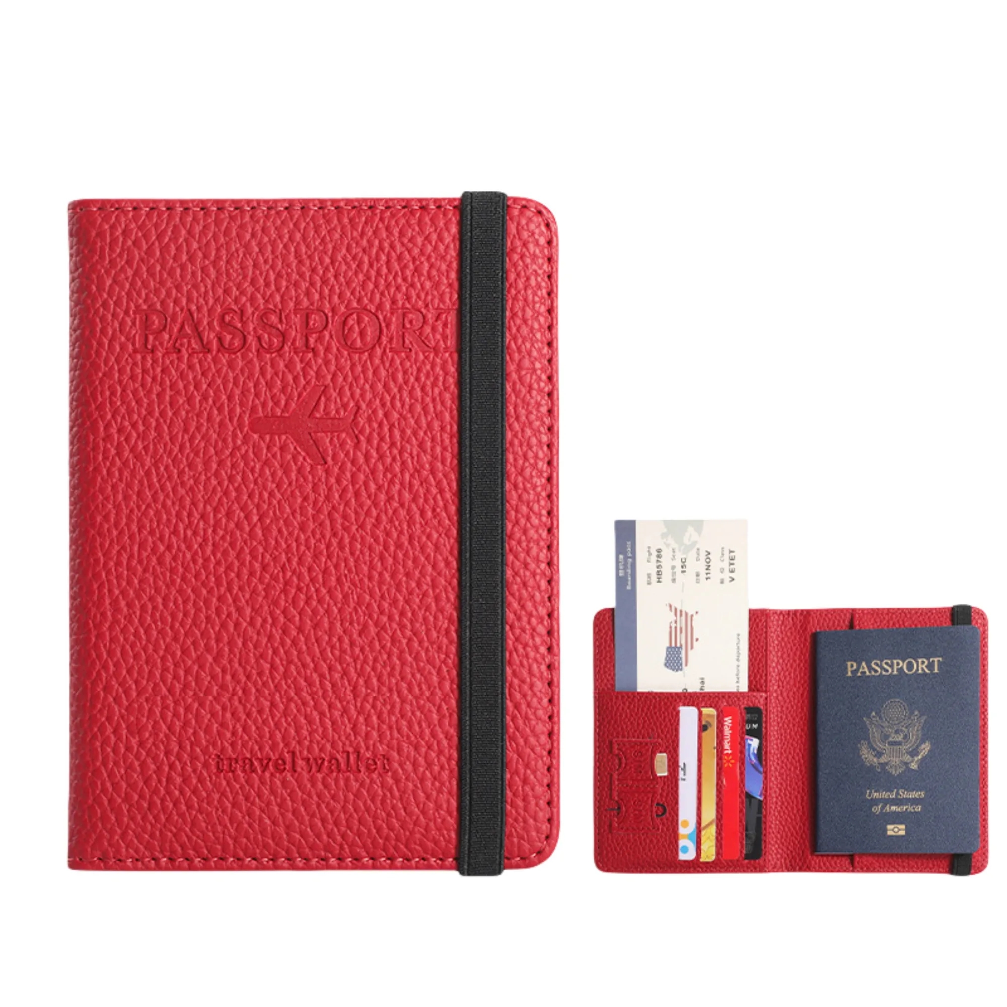 Passport Wallet Multi-Pocket Elastic ID Holder 4