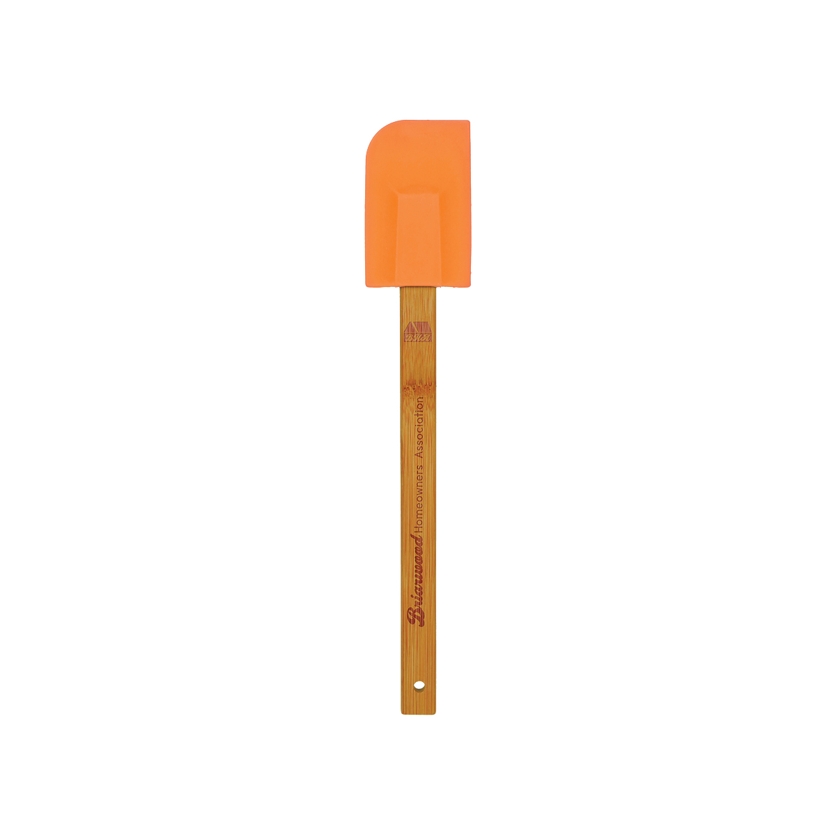 11" Orange Silicone Spatula w/ Bamboo Handle 2