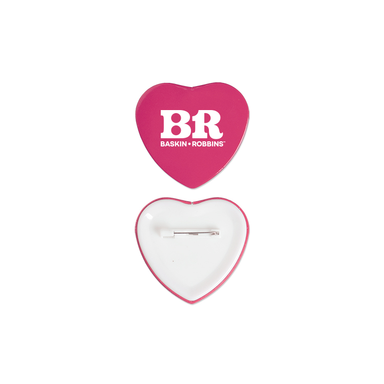 2" Heart Shaped Button 2