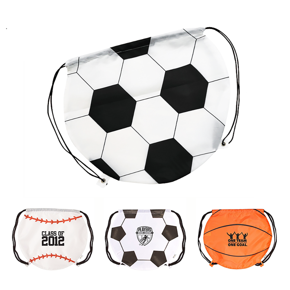 Football Design 210D Polyester Drawstring Bag 3