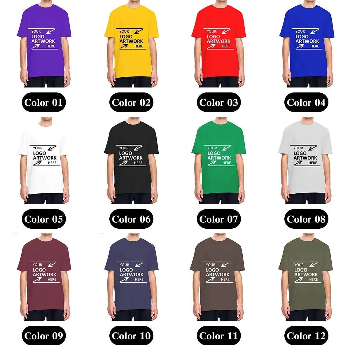 Wholesale 160gsm Custom Mens Tshirt Bulk Plain Cotton Tee Supplier 5