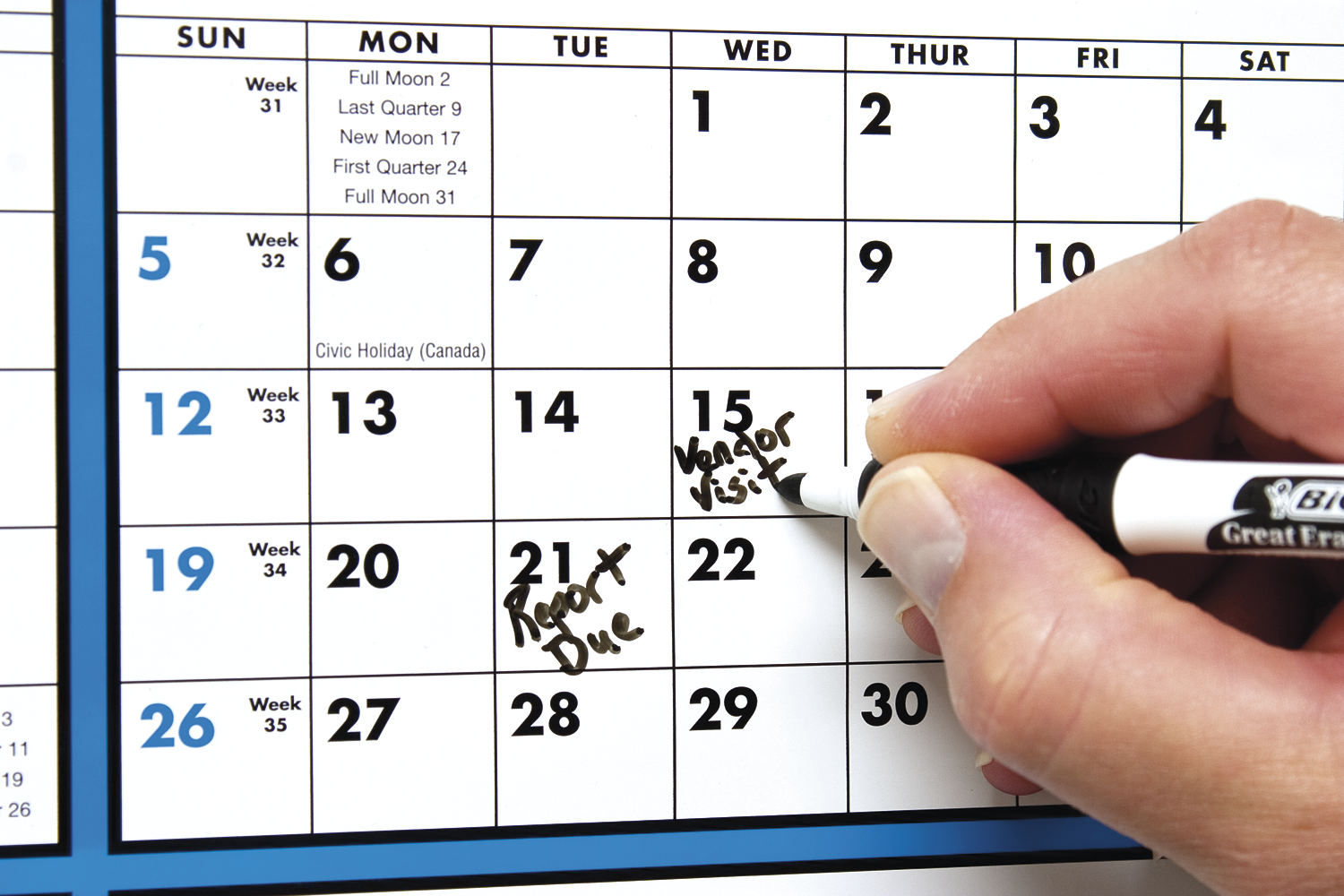 Triumph® Calendars Black & White Span-A-Year Non-Laminated Calendar 9