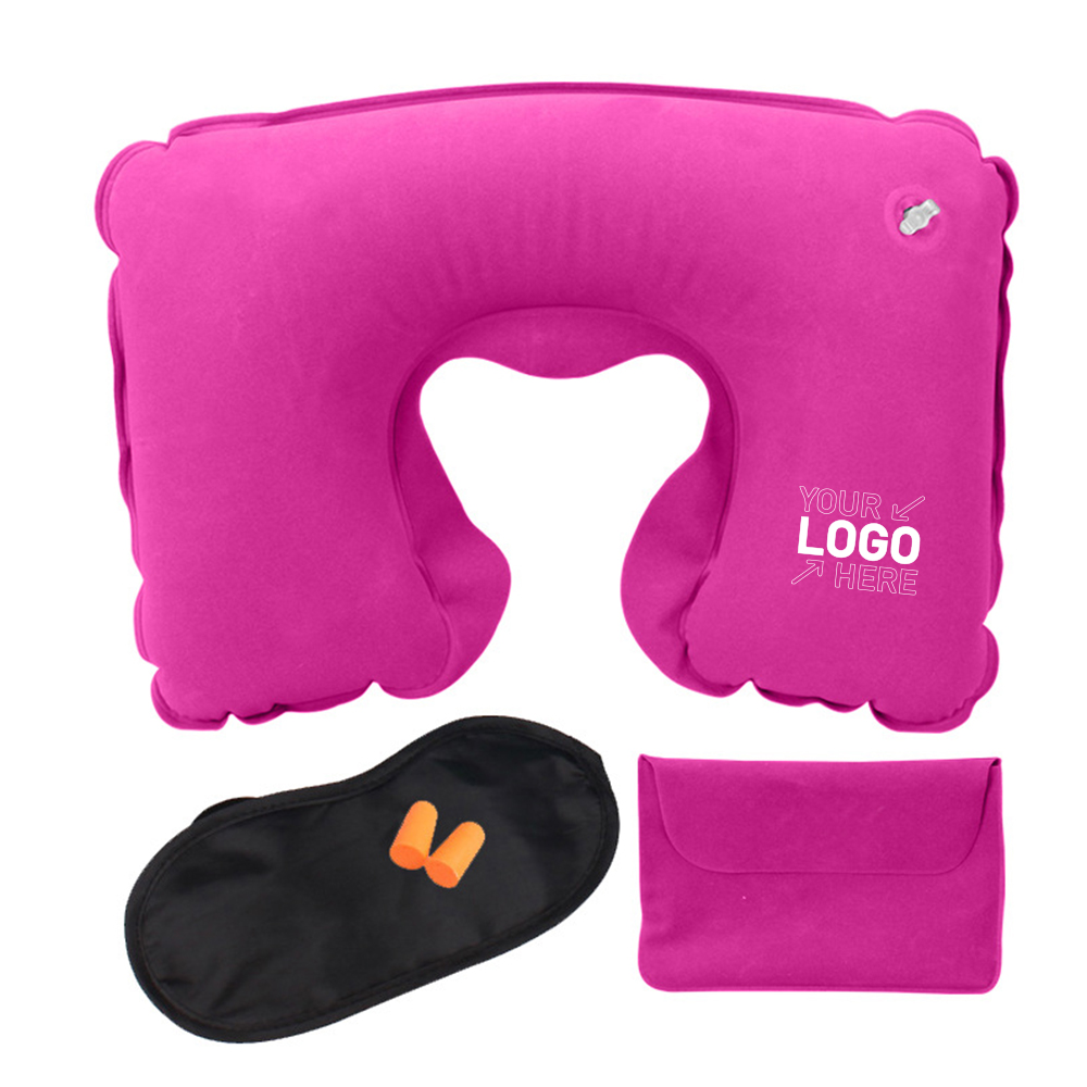 Travel Pillow Kit W/Ear Plugs & Eye Mask 7