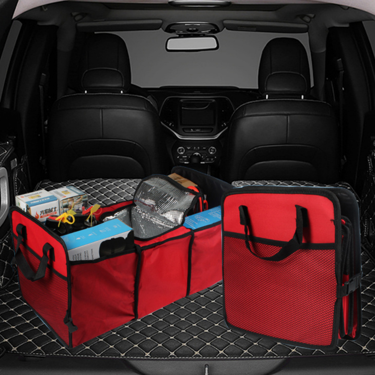 Folding Multi Compartment Car Trunk Organizer 6