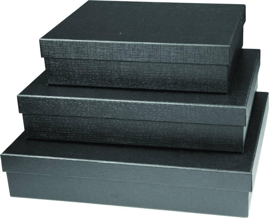 10 1/2" x 13" Black Regal Gift Box with 3 Layers of Foam 1