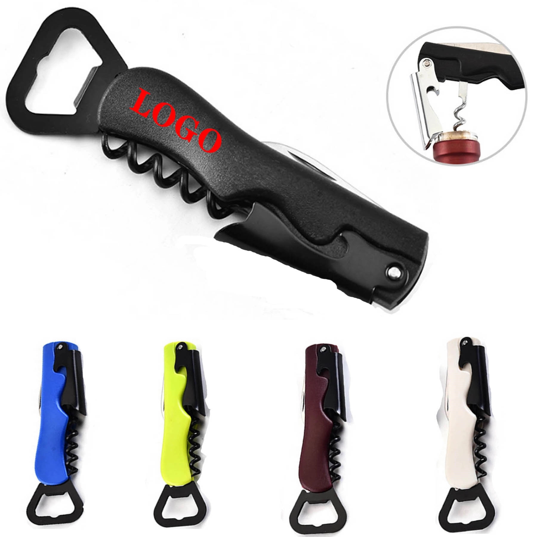 Plastic Handle Bottle Opener Knife 2
