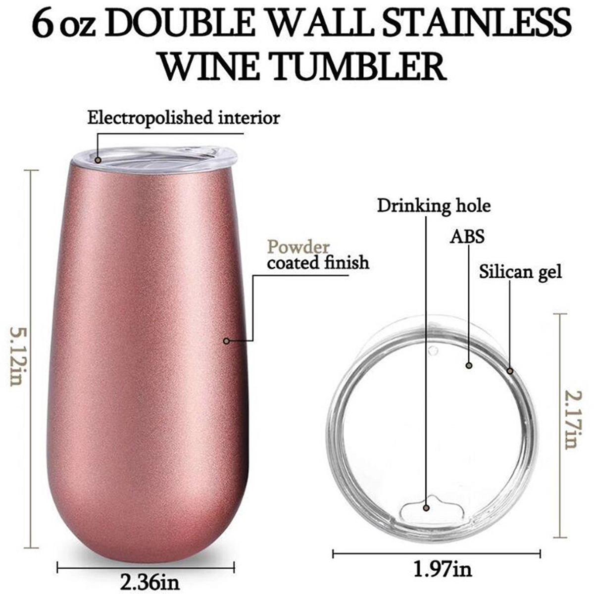 6oz Stainless Steel Oval Mug 4