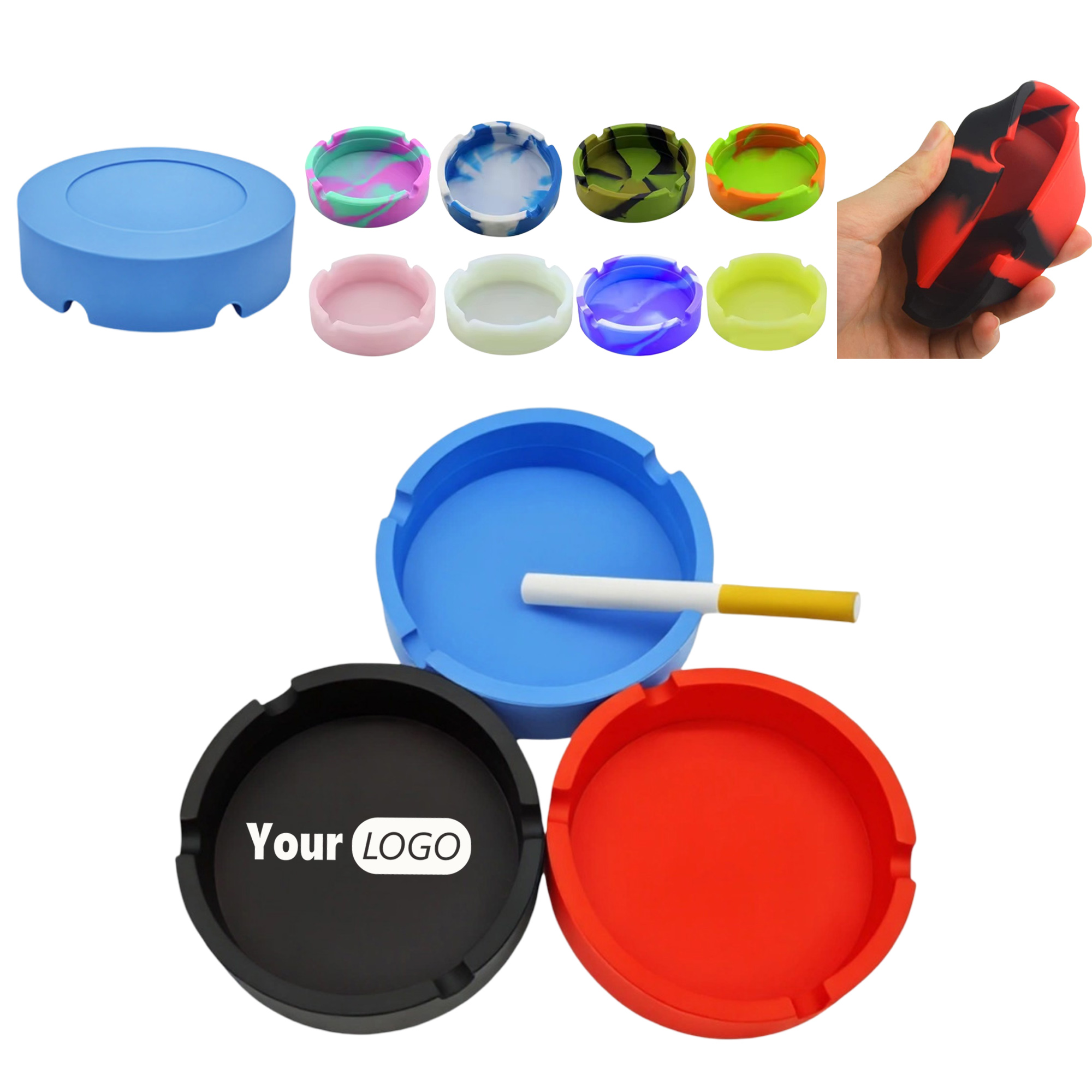 Circular Ashtray Made of Silicone MOQ 50 3