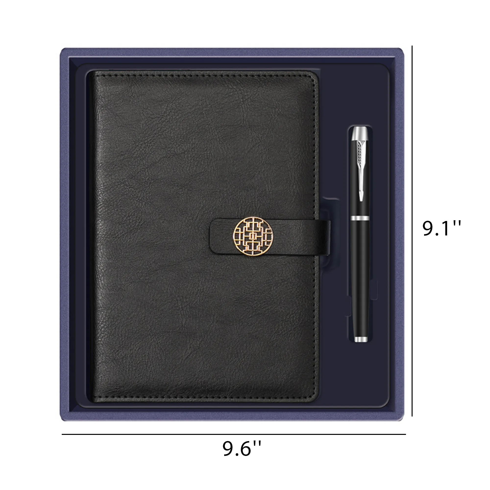 Hardcover Leather A5 Notebook With Deluxe Pen Gift Box 6