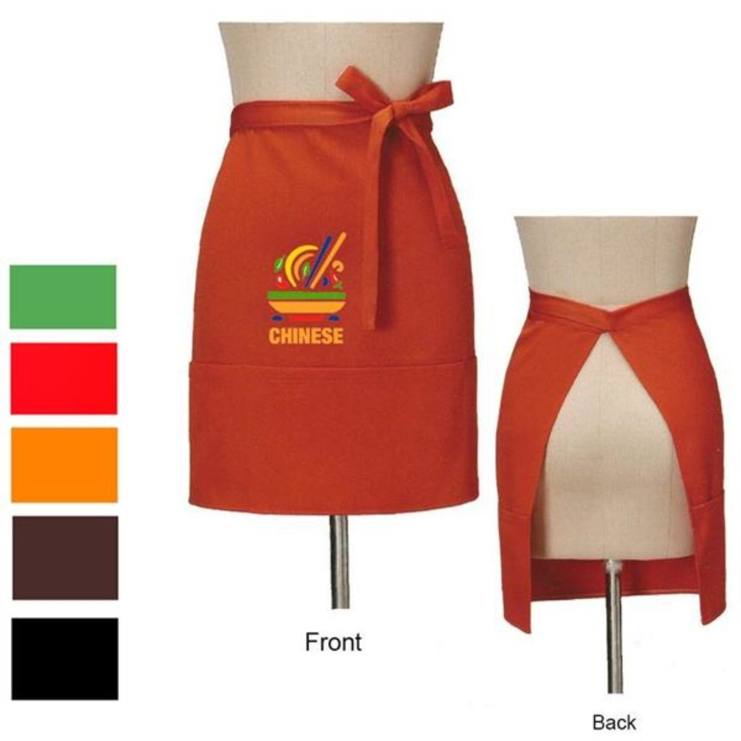12 oz. Woven frock fabric Waist Apron w/ 2 pockets at bottom 2