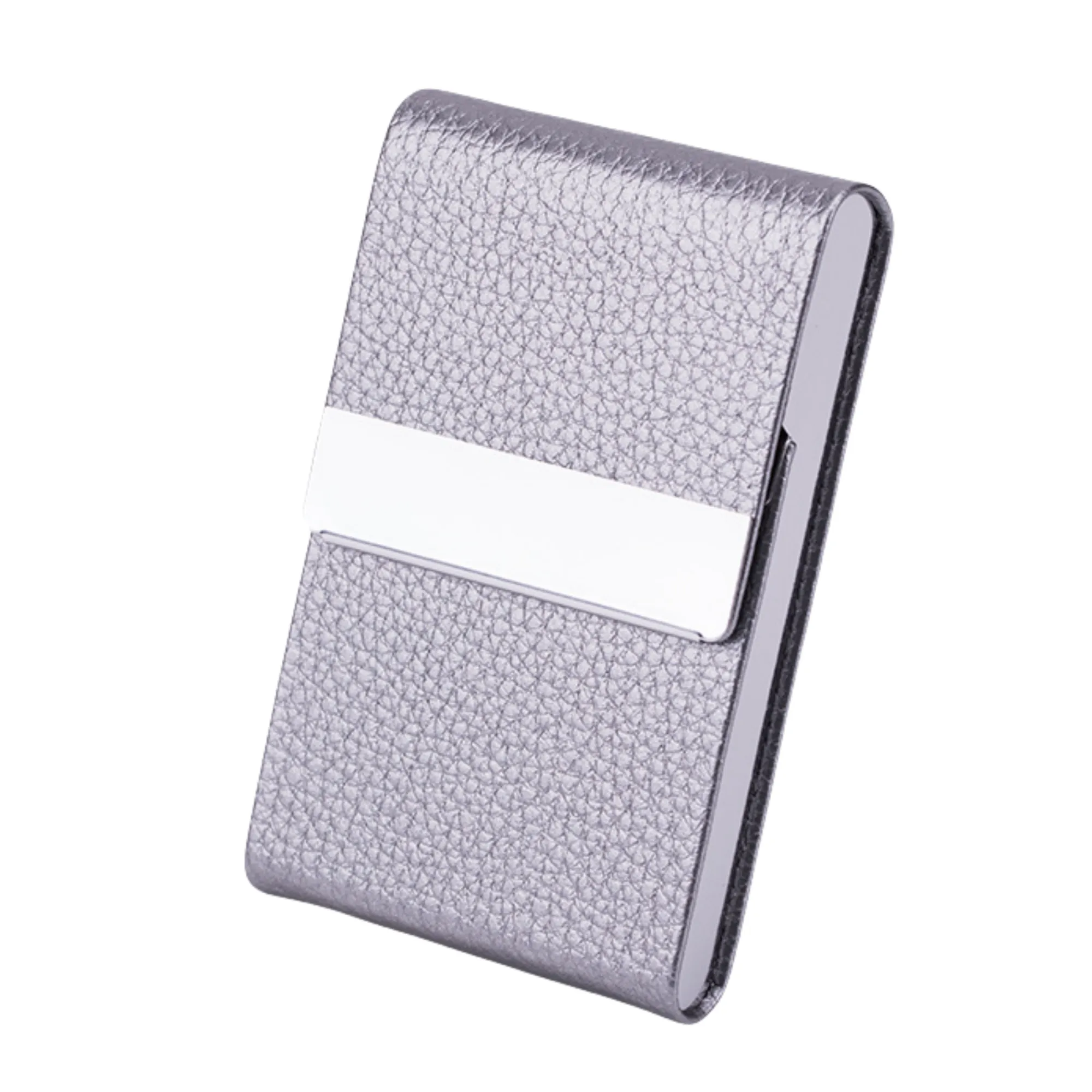 Stainless Steel PU Leather Card Case With Magnetic Closure 19