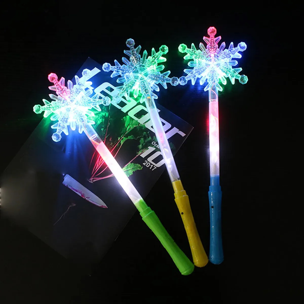 LED Light Up Frozen Snowflake Wand Toy 5