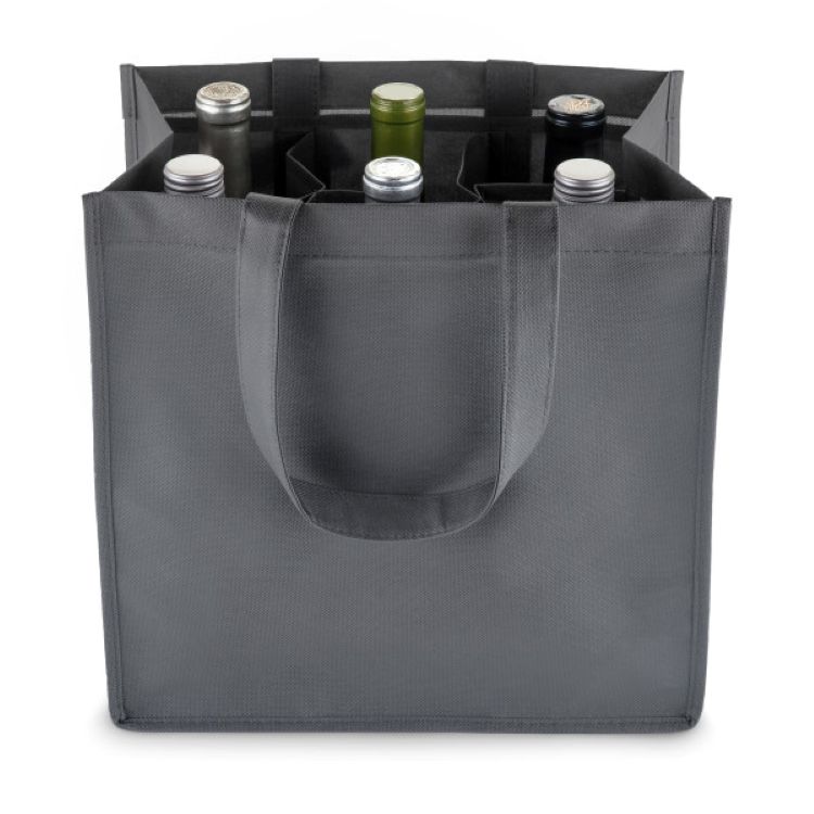 True® 6 Bottle Non-Woven Wine Tote 5