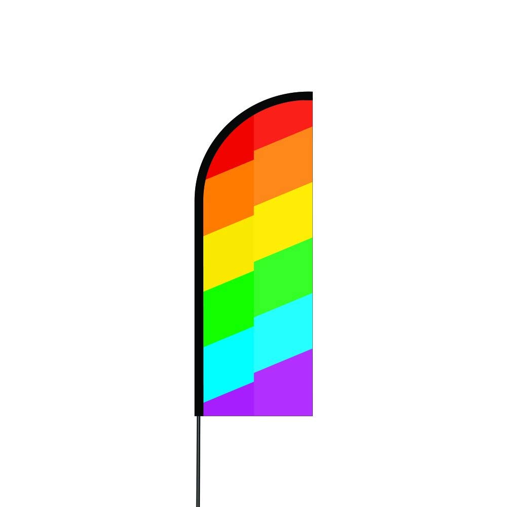Rainbow Flag Kit 11' Feet Feather Flag Sign Outdoor Banner 1