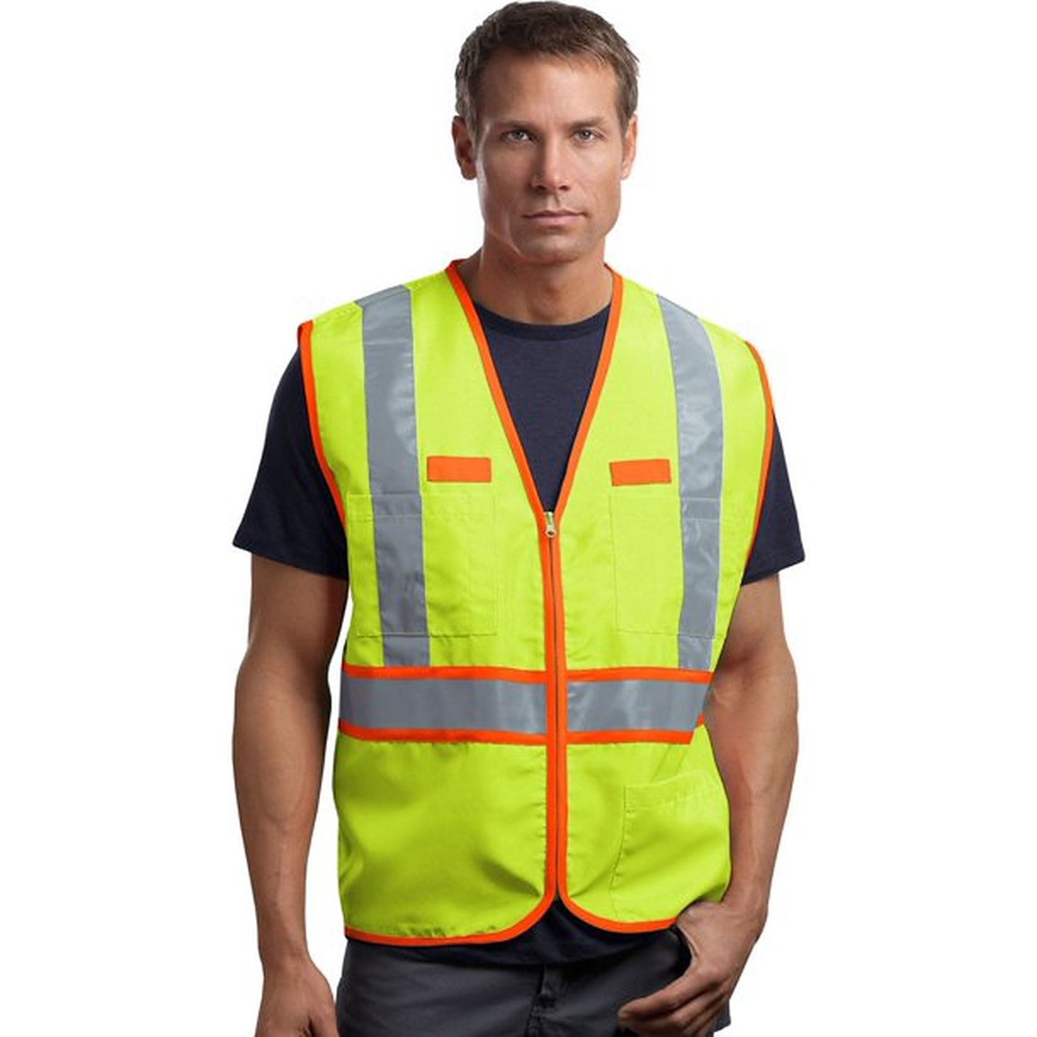 Recycled Class 2 Reflective Safety Vest With 4 Pockets 2