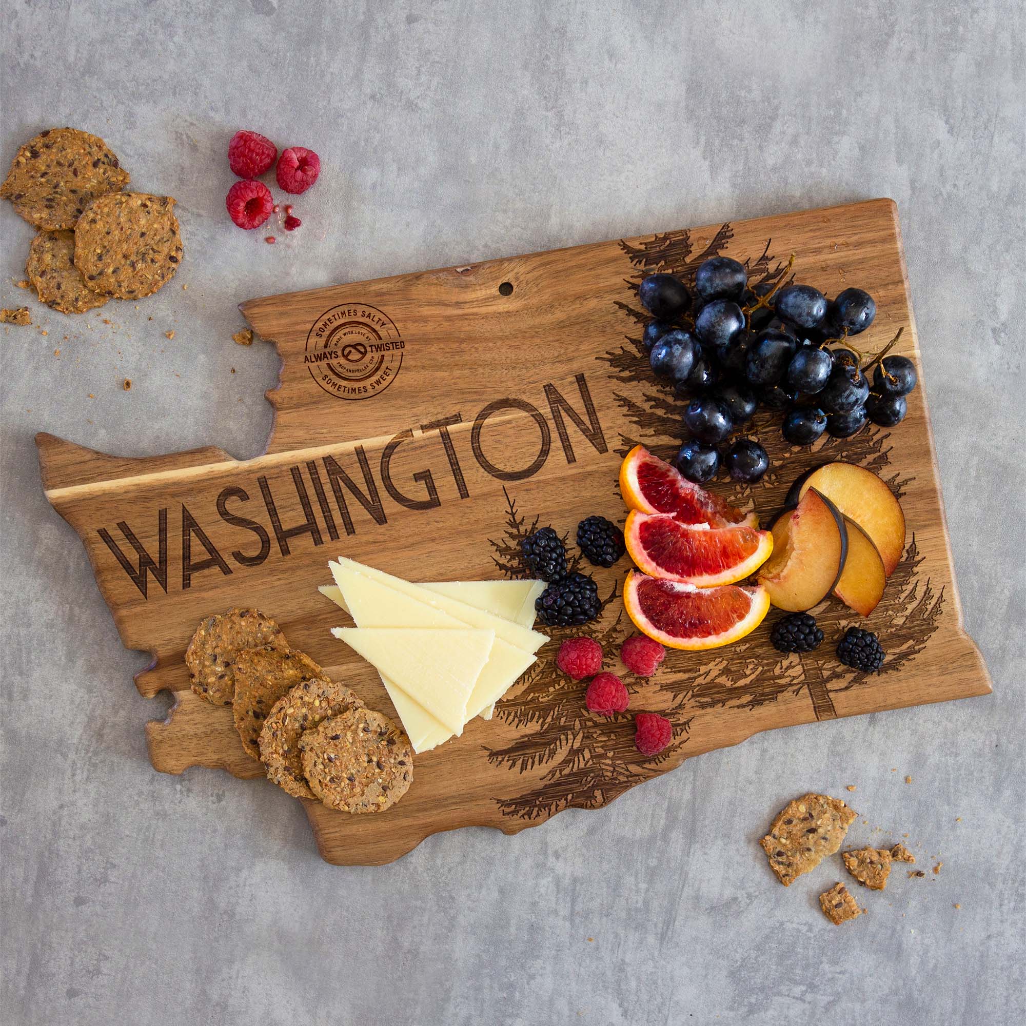 Rock & Branch® Origins Series Washington State Shaped Wood Serving and Cutting Board 7