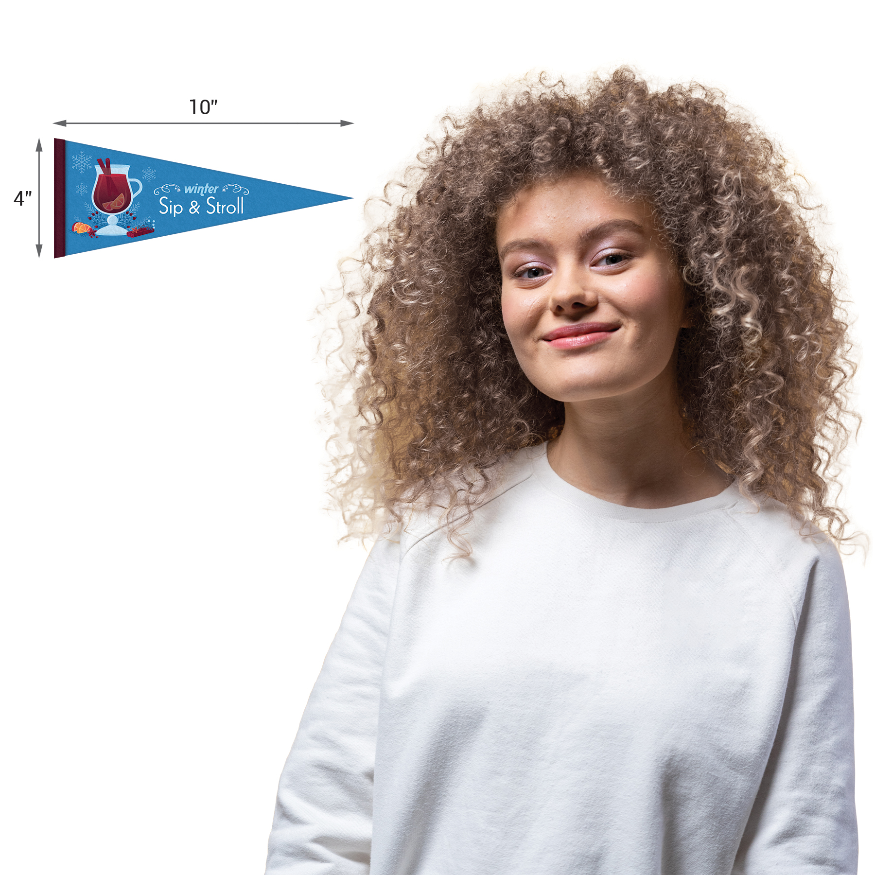4" x 10" Digitally Printed Single Sided Custom Felt Pennant 7