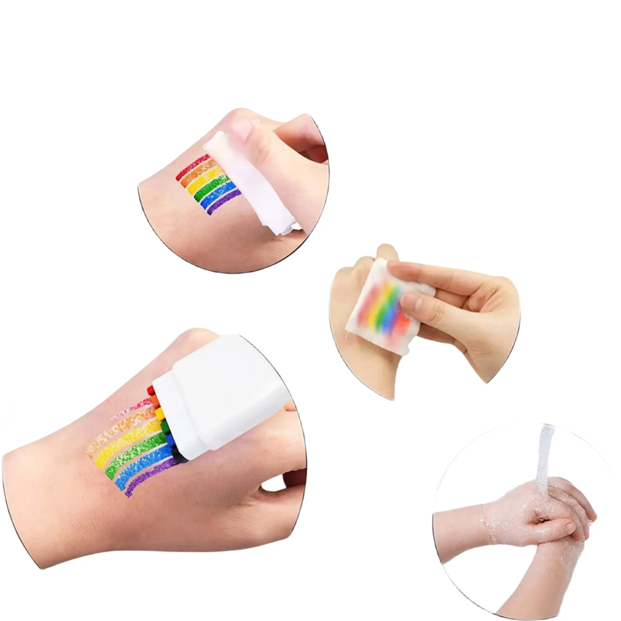 6 Color Rainbow World Cup Face Painting 2