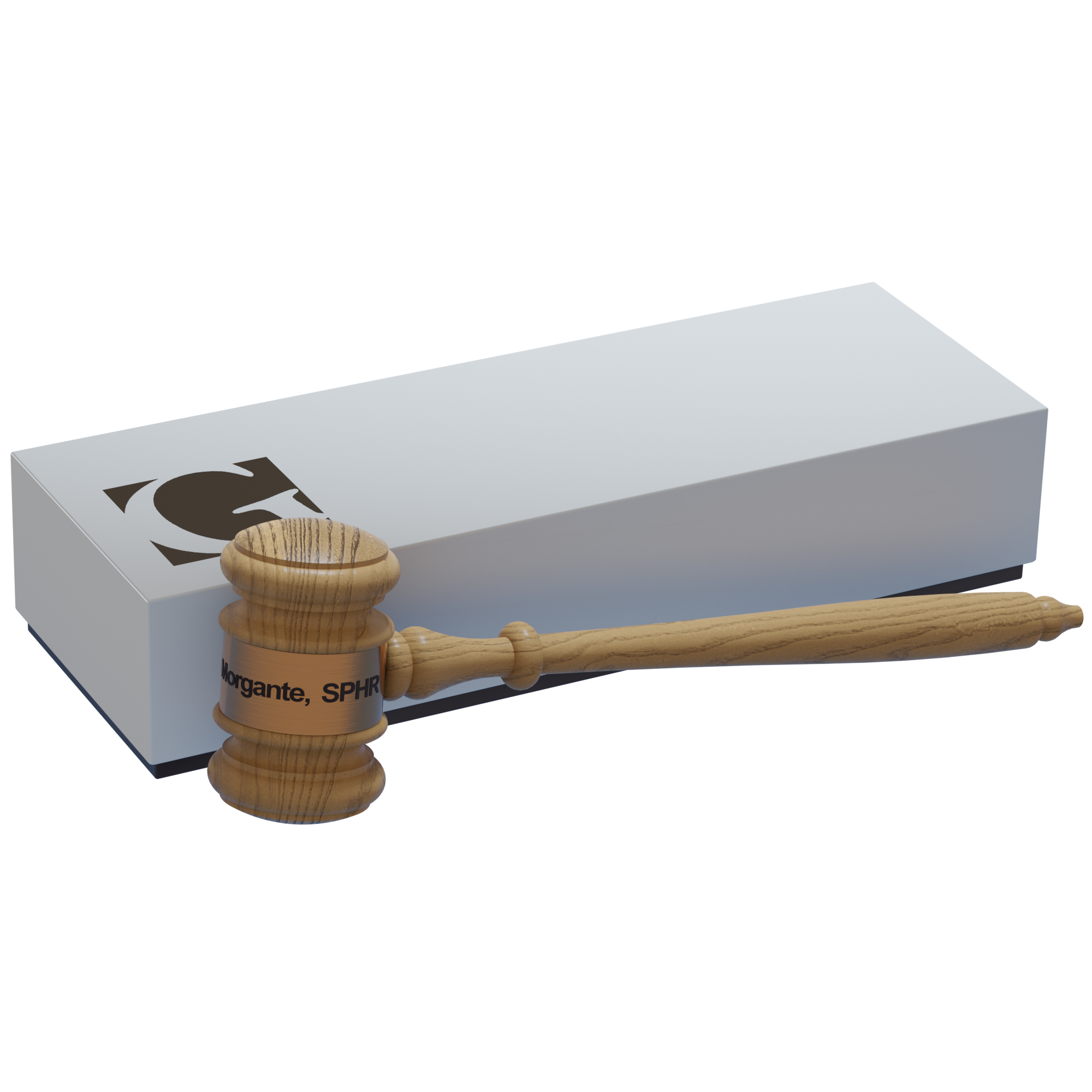 Oak Style Gavel and Gift Box 2