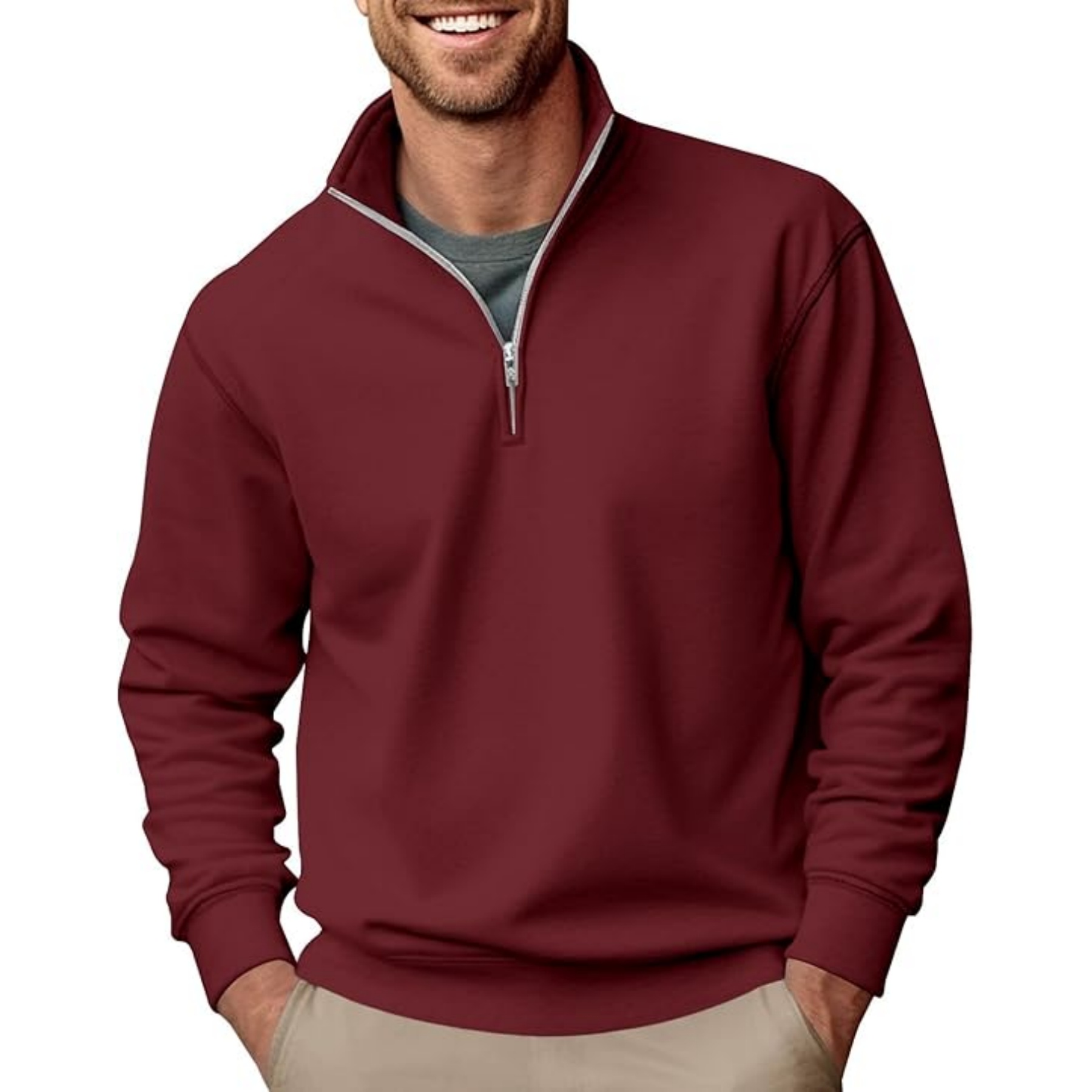Men's Fashion Quarter Zip Pullover, custom hoodie or sweatshirt with logo imprint 12