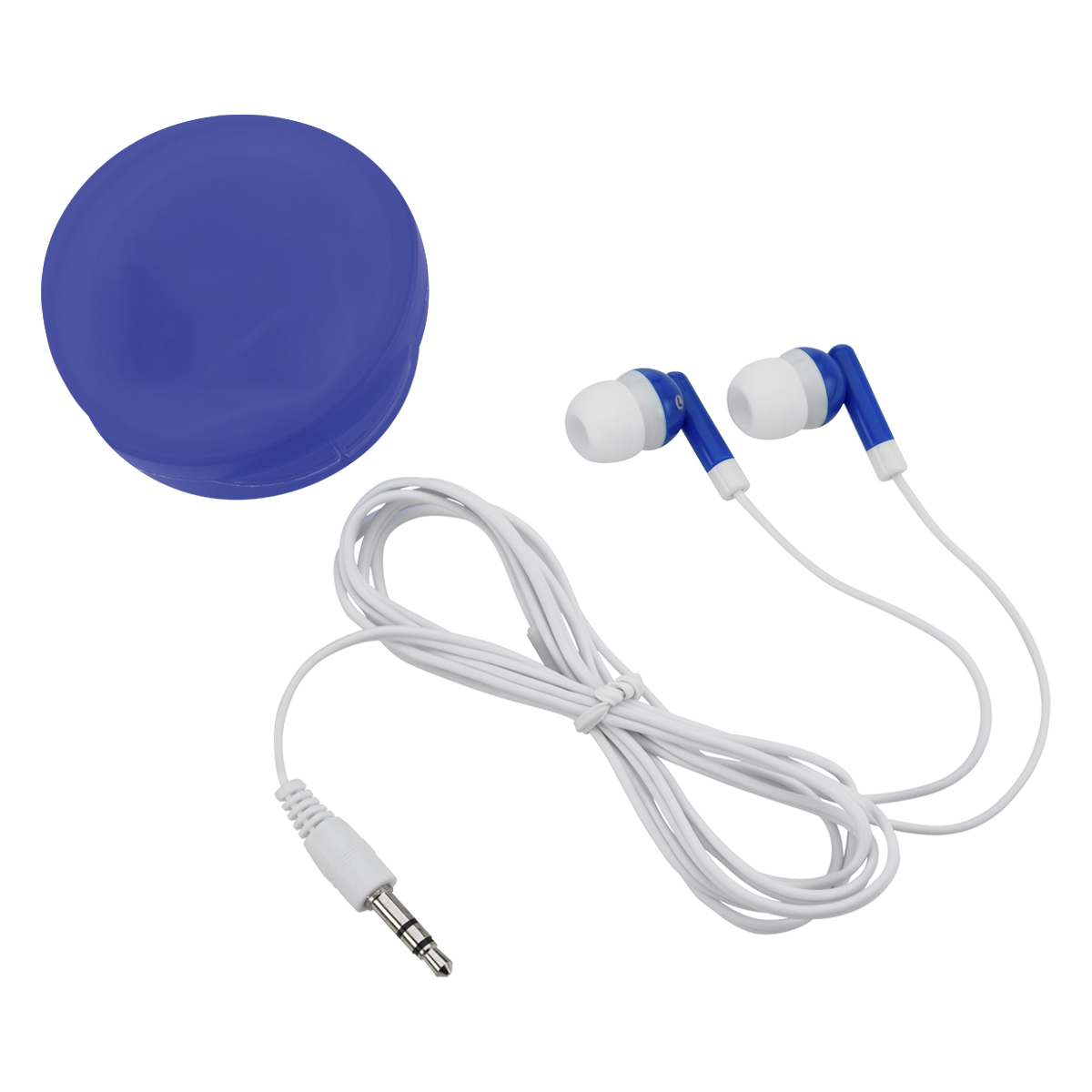 Earbuds In Round Plastic Case 4