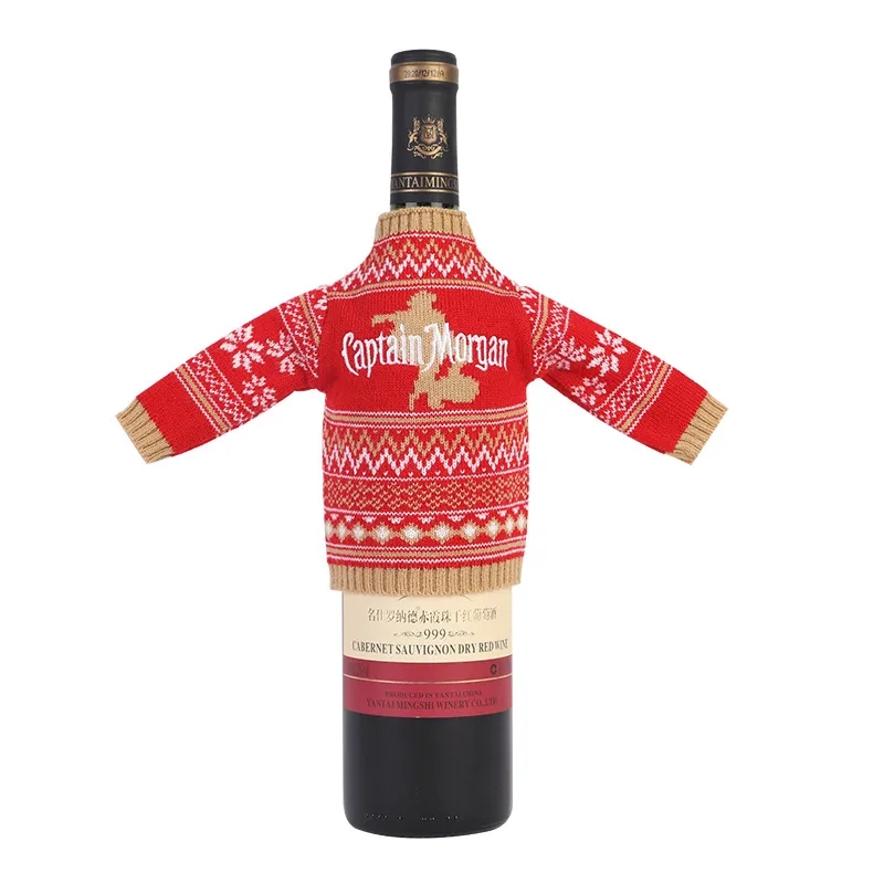 Knitted wine bottle cover 10