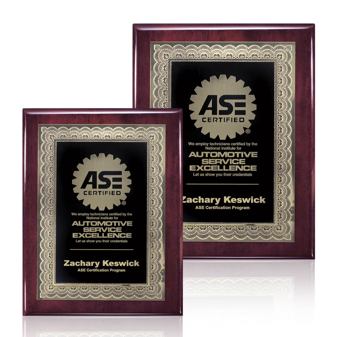 Oakleigh Certificate Plaque - Rosewood Finish 6