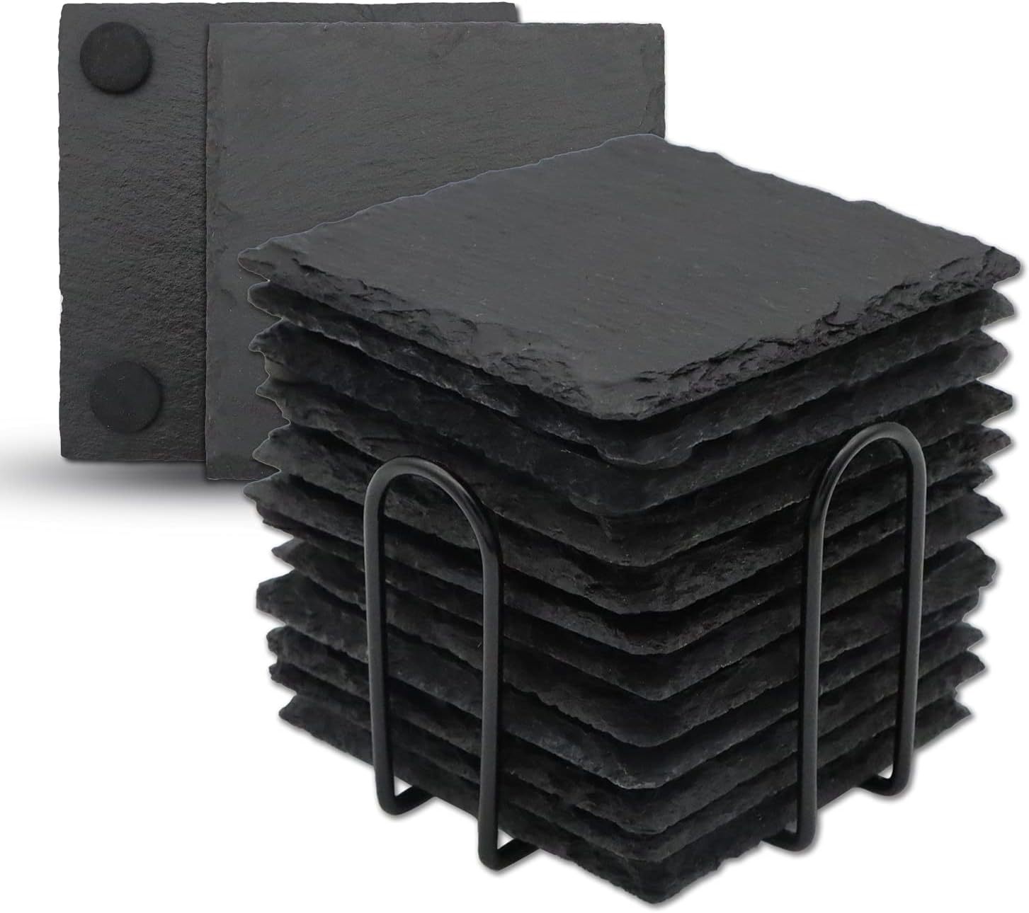 Square Slate Coaster Set 4
