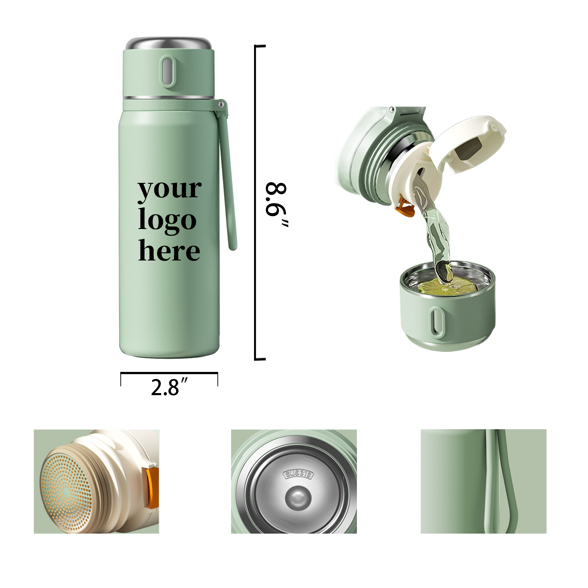 16oz smart stainless steel insulated cup 1