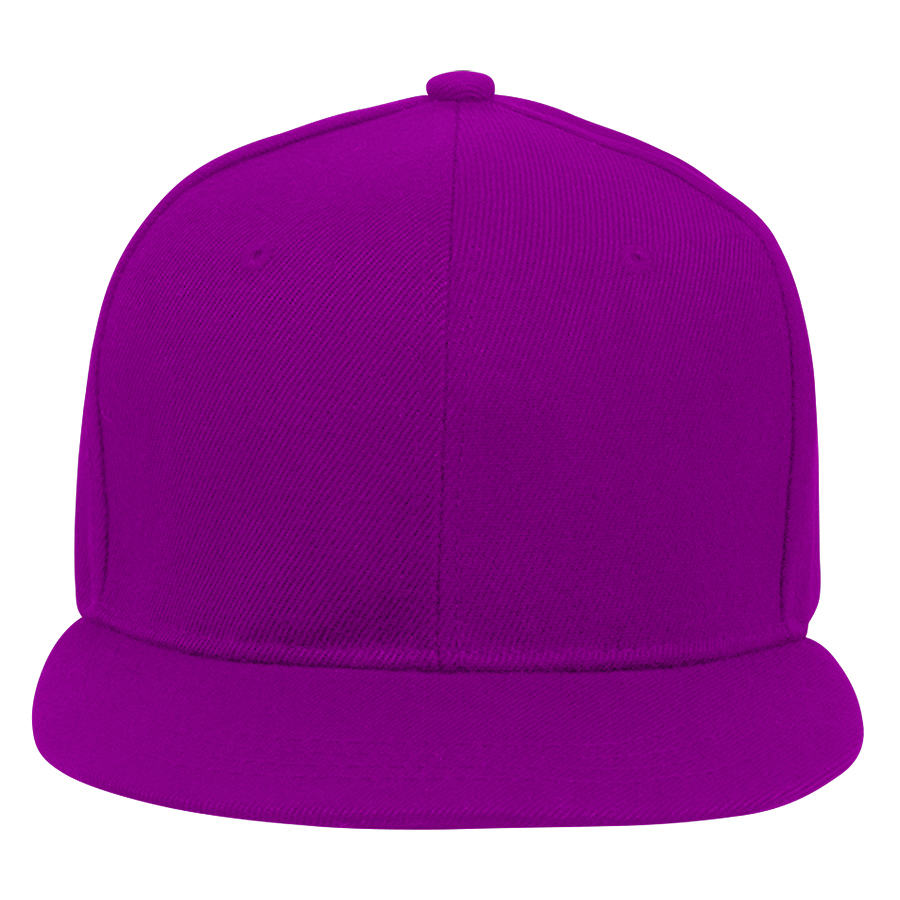 Stock Solid Color Polyester 6-Panel Flat Visor Cap 5