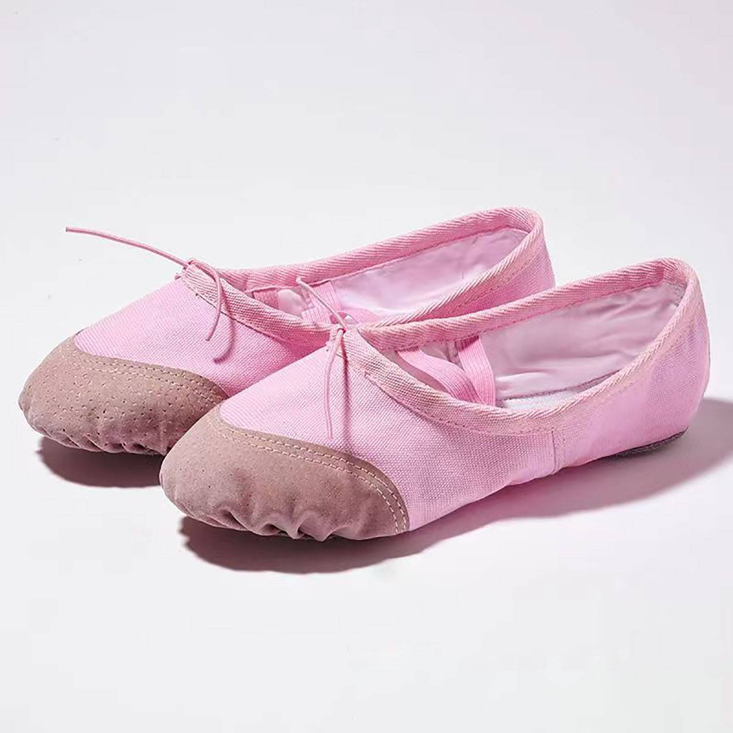 Canvas Ballet Shoes W/ Leather Toe 7