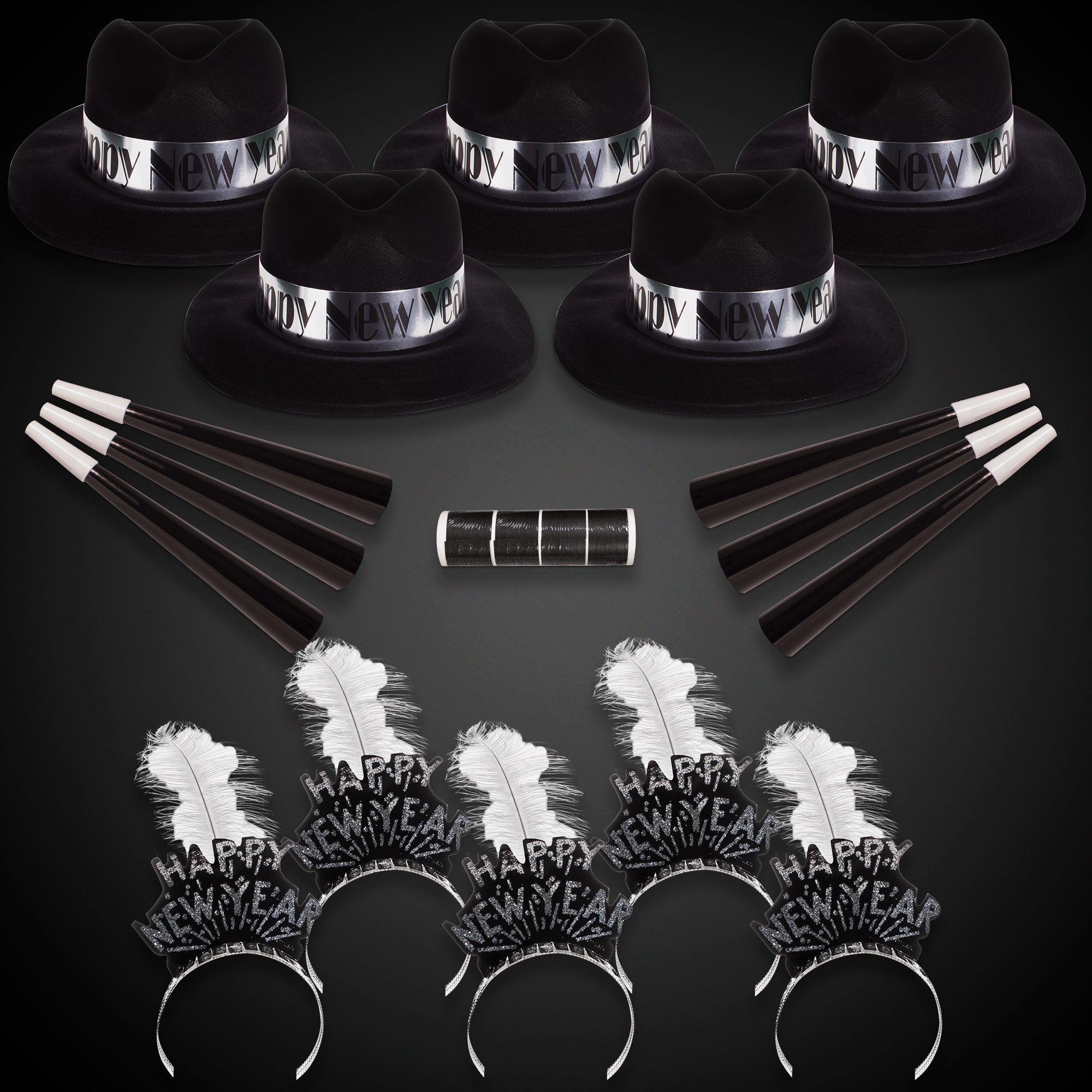 Silver Midnight New Year's Eve Party Kit for 50 2