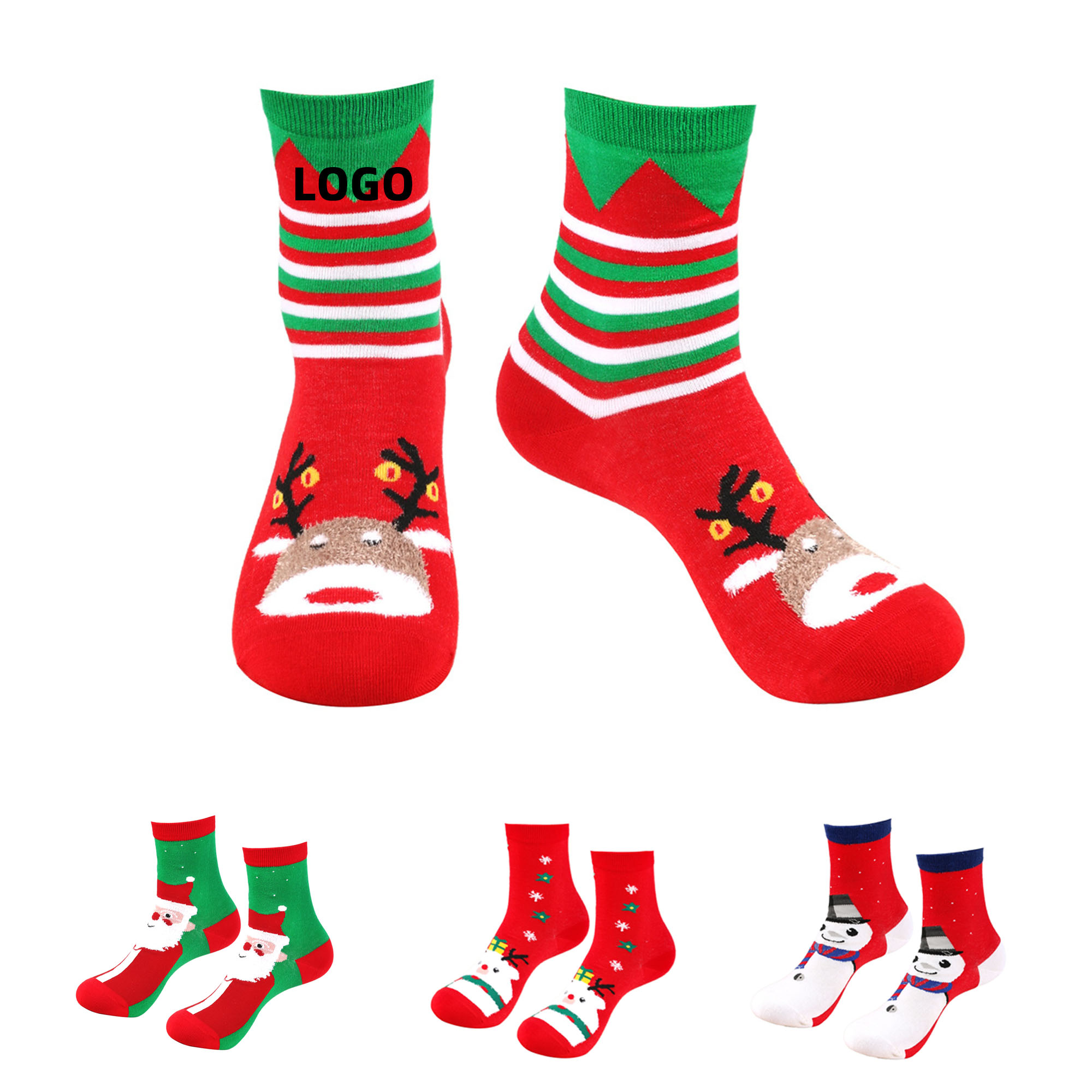 Christmas Socks Polyester Embroidered Design 4