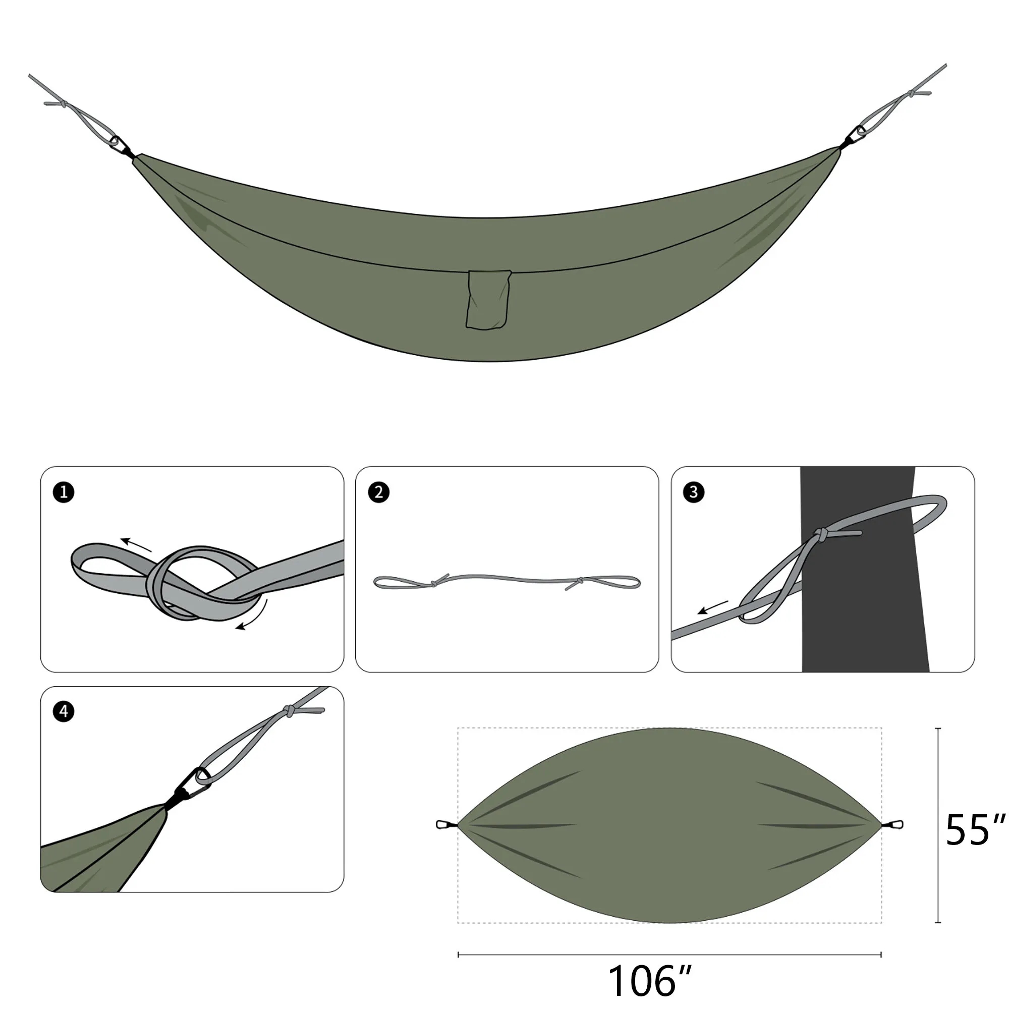 Single or Double Hammock for Outdoor and Indoor 4