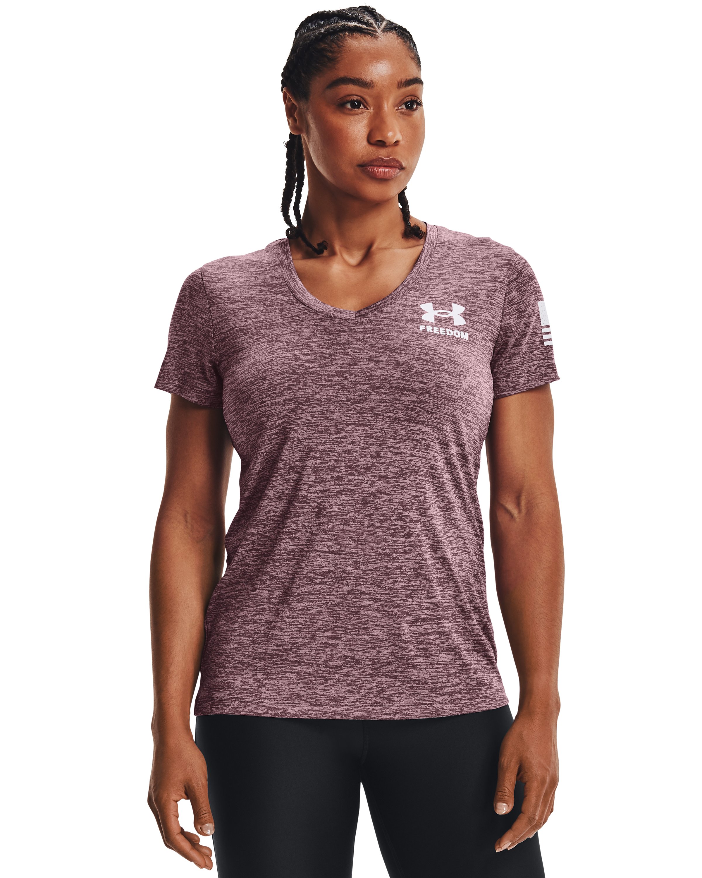 UA Tech Freedom Women's Short Sleeve V-Neck 16