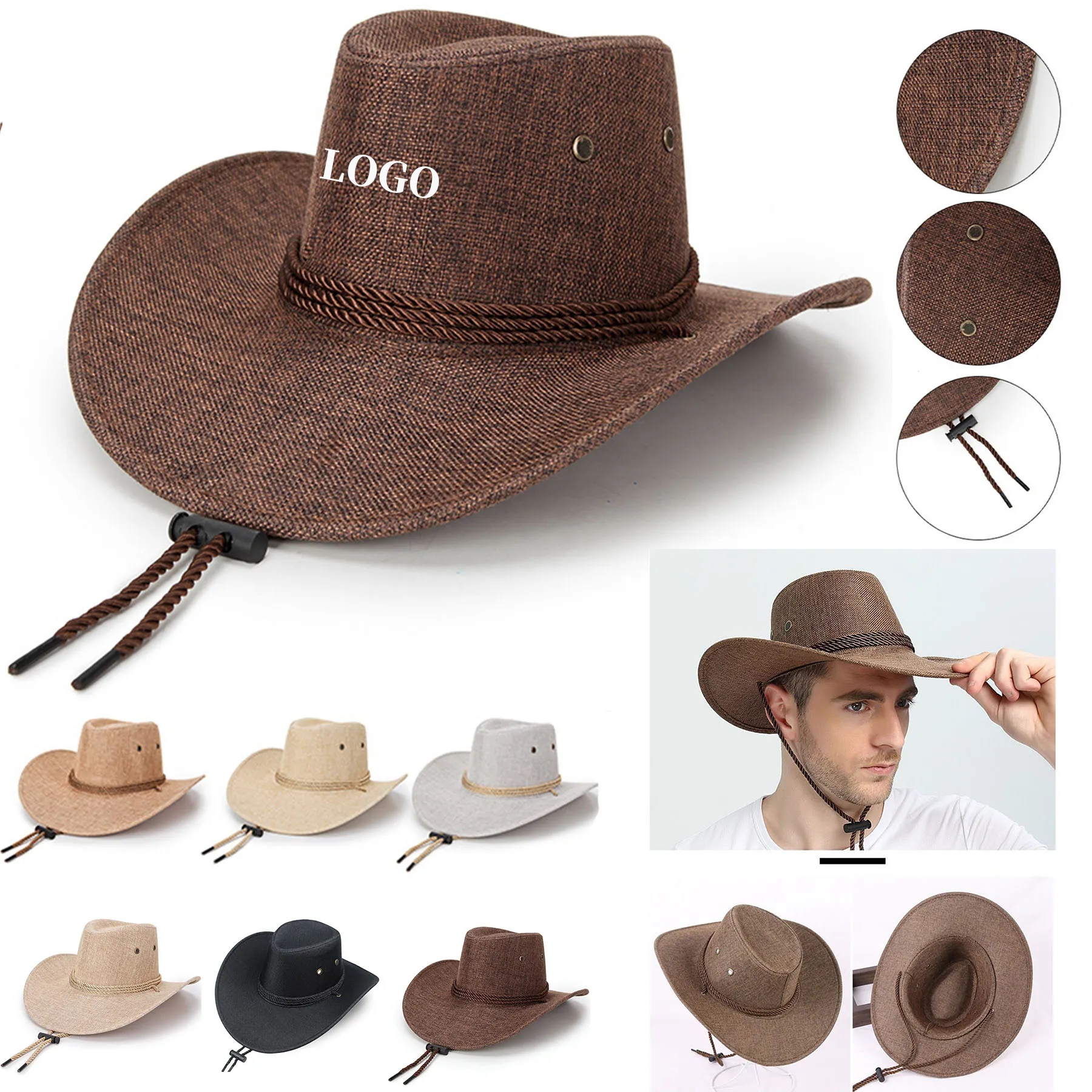 Summer Linen Style Cowboy Hat 2