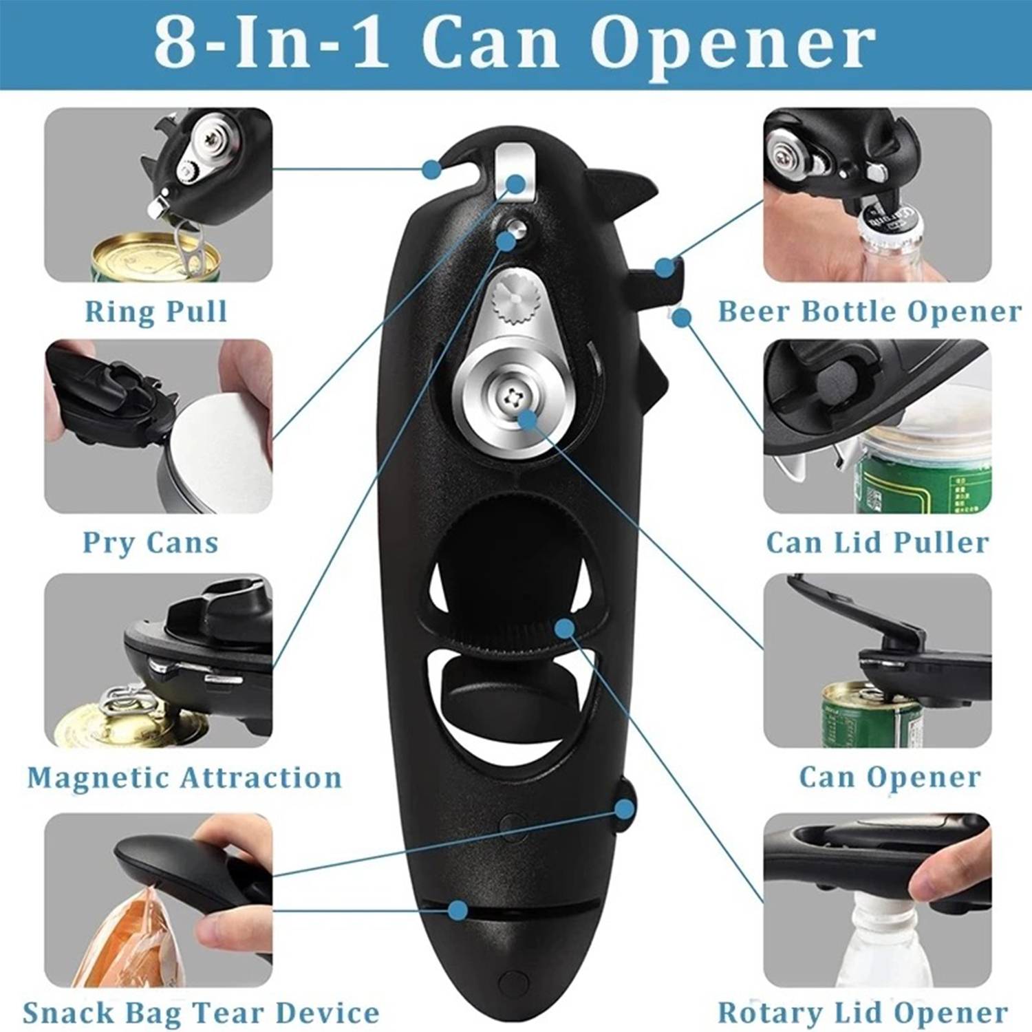 Can Opener Manual 8 in 1 Multifunctional 3