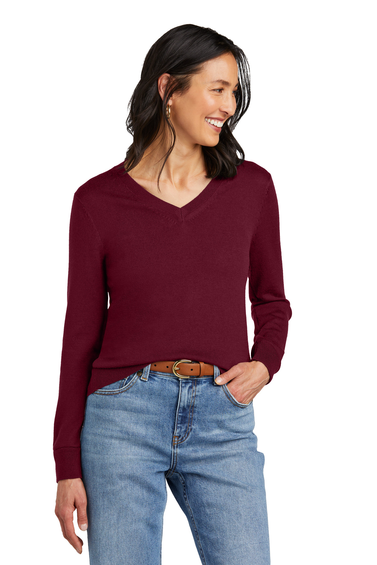 Brooks Brothers Women's Washable Merino V-Neck Sweater BB18411 9