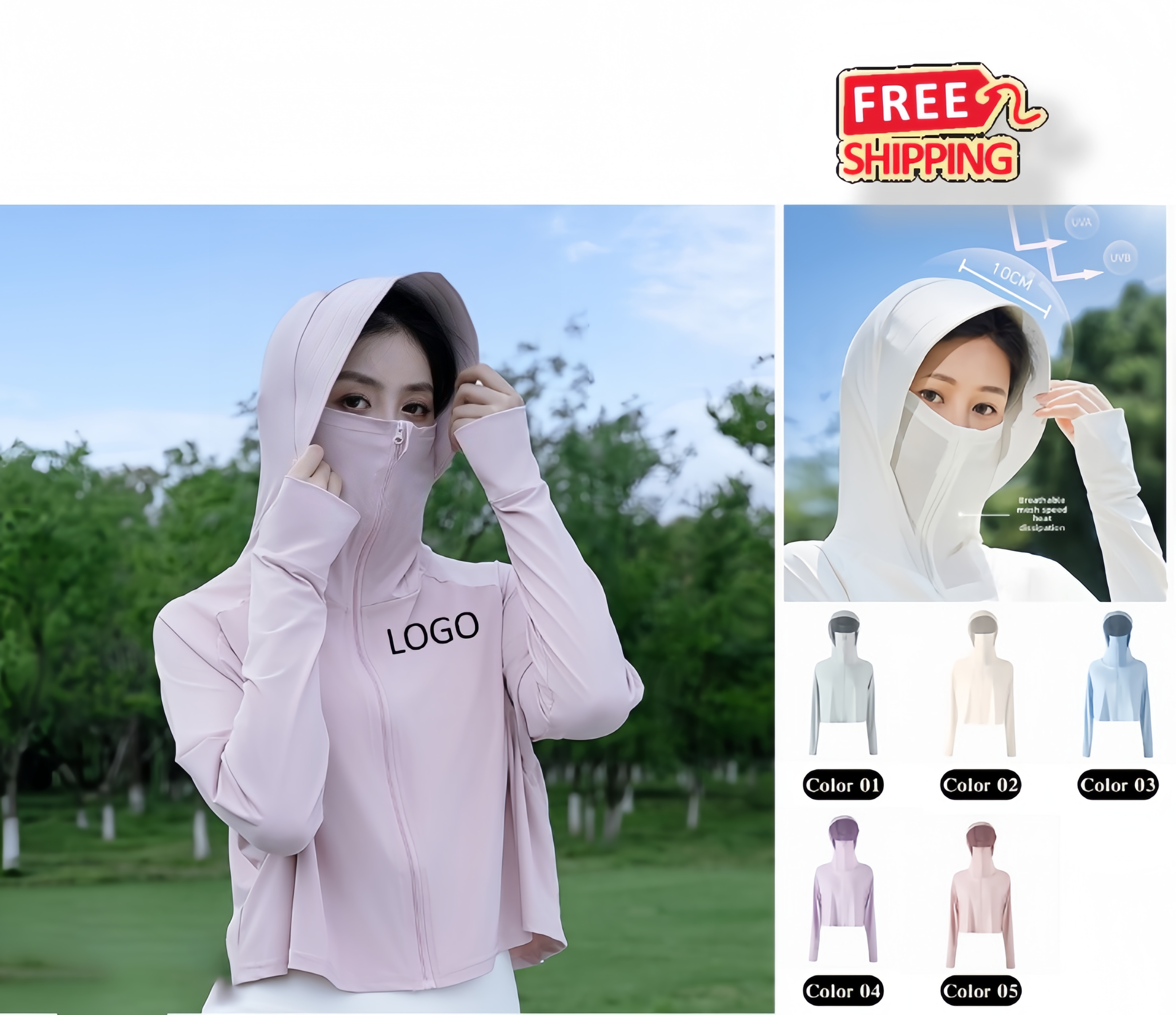 UPF50 Ice Silk Sun Hoodie Wholesale 1