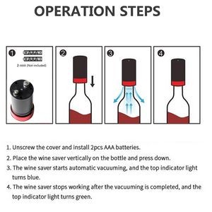 Electric Auto Vacuum Pump Wine Bottle Stopper Silicone Seal 5