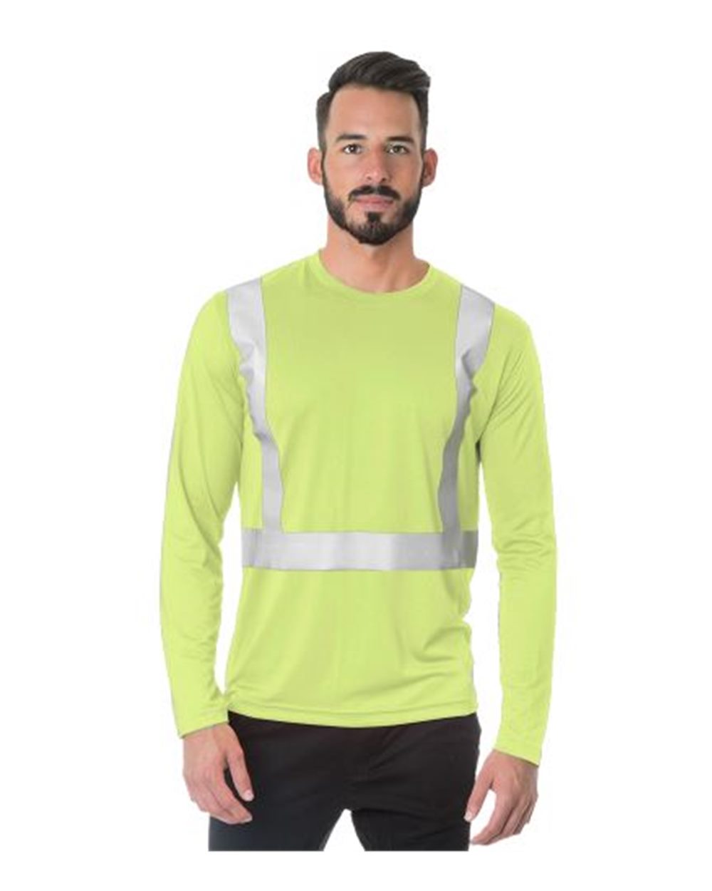Men's USA-Made Hi-Visibility Long Sleeve Performance T-Shirt - 3742 3