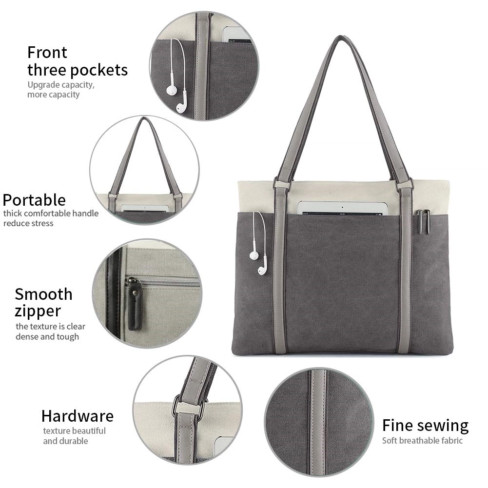 Canvas 15.6 Inch Handbag Purse 3