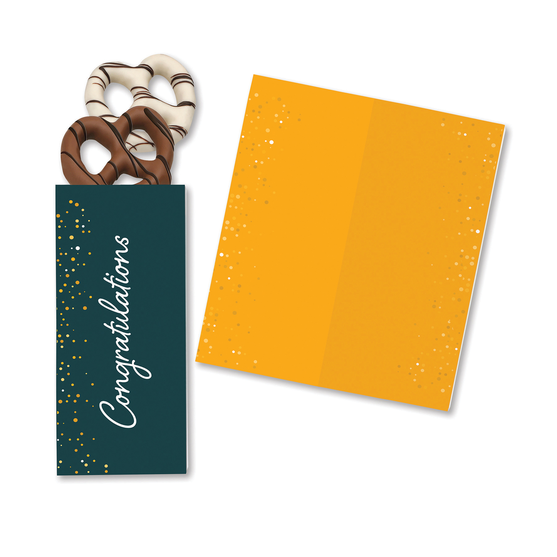 One Color Foil-Stamped Stock Congratulations Sweeter Cards with Chocolate Dipped Pretzels 3