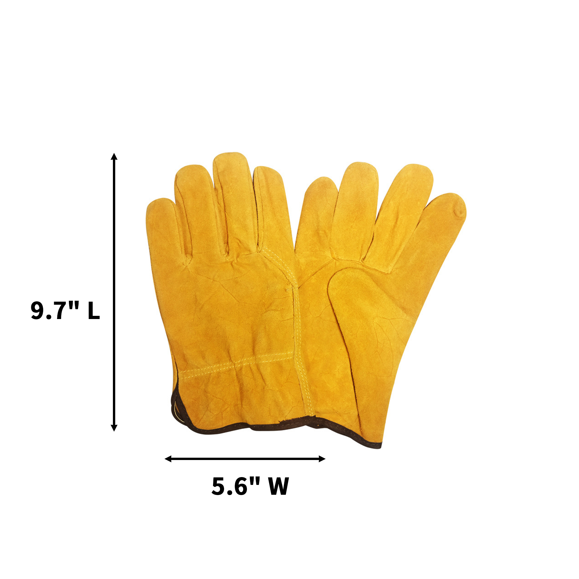 Cowhide Work Glove With Elastic Cuff 9.7" x 5.6" 3