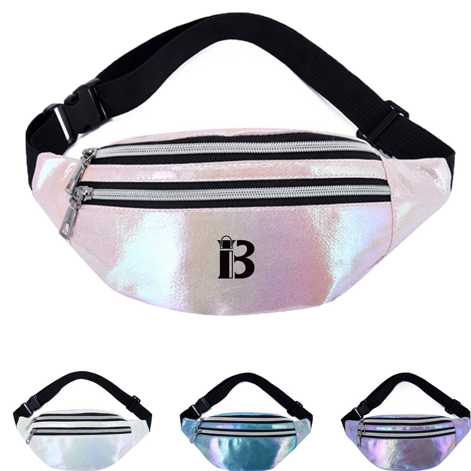 PU Leather Laser crossbody waist bag Fanny Pack 2