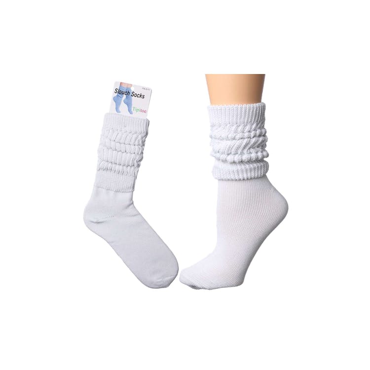 Women's Tipi Toe Slouch Crew Boot Socks White 9-11 1 Pack 1