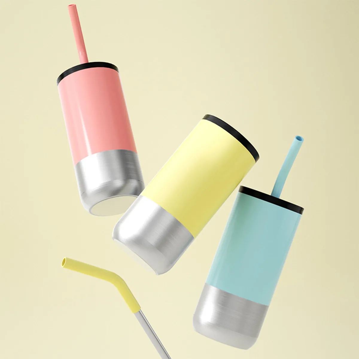 16 oz Stainless Steel Tumbler with Straw 4